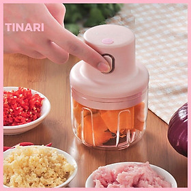 Máy xay tỏi ớt cầm tay mini, máy xay tỏi ớt bằng điện, dụng cụ xay tỏi ớt bằng tay tiện dụng cho nhà bếp - Hàng chính hãng