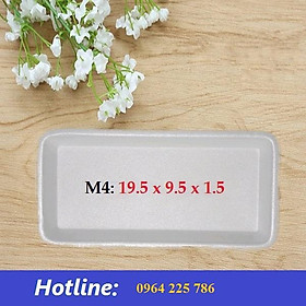 Mua 1 bịch 125 chiếc khay xốp M4 trắng đựng 100 - 200gr thực phẩm