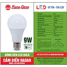 Đèn cảm biến radar 7W/9W/15W LED Rạng Đông