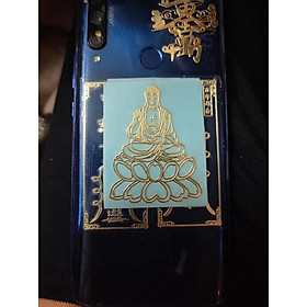 Phật Thích Ca phù hộ sticker vàng dán điện thoại cao cấp