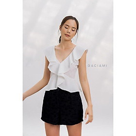 Baciami-Áo Voan Trắng Cổ Bèo