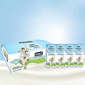 Thùng 48 Hộp Sữa Tiệt Trùng Có Đường VPMilk Grow + (180ml / Hộp)