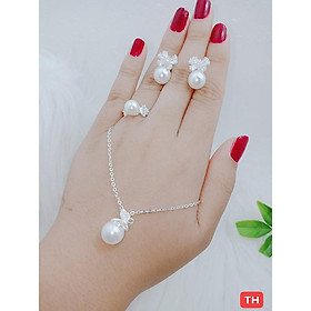 Mall bộ trang sức ngọc trai bạc ý 9.25