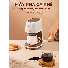 Máy pha cà phê espresso Konka KCF-CS3 20bar tích hợp đánh bọt sữa, pha cà phê viên nén 2 trong 1 tiện lợi, tặng kèm temper - Hàng nhập khẩu
