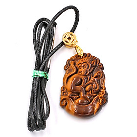 Vòng cổ tuổi thân - đá mắt hổ 3.6cm DEMHCG7 - dây đen - linh vật tuổi Thân