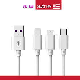 Mua Dây Cáp Sạc Micro / Type C / iPhone / Android LT TD Màu Ngẫu Nhiên (Trắng/Đen) - Hàng Chính Hãng