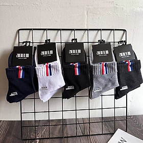 Set 5 đôi tất nam cổ cao cotton cao cấp thoáng khí, kháng khuẩn chống hôi chân