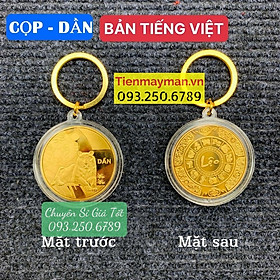 Móc Khóa Đồng Xu 12 Con Giáp Mạ Vàng TUỔI DẦN - CON CỌP Treo Oto, Xe Máy Phong Thủy, Tiền lì xì tết 2023 , NELI