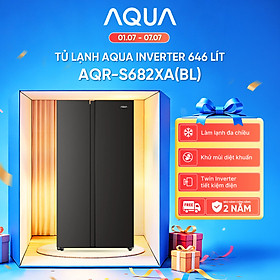 [SALE SỐC] Tủ lạnh Aqua Inverter 646 lít AQR-S682XA(BL) - Bảo hành 2 năm - Freeship toàn quốc - Hàng chính hãng