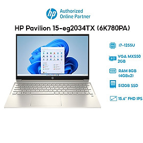 Mua Laptop HP Pavilion 15-eg2034TX 6K780PA (i7-1255U | 8GB | 512GB | VGA MX550 2GB | 15.6  FHD | Win 11) Hàng chính hãng