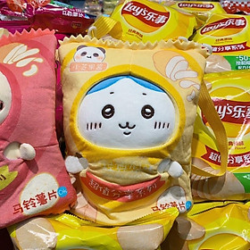 Chiikawa snack bag gấu bông COSPLAY gói Bimbim hài hước vô tri khoai tây chiên túi Usagi búp bê - Yellow x Hachiware, Yellow x Hachiware