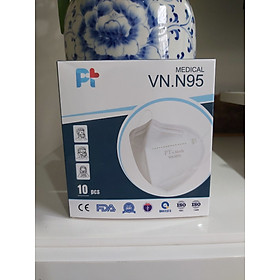 Hộp 10 Cái Khẩu Trang VNN95 PT Mask, 5 Lớp, kháng Khuẩn, Chống Bụi Siêu Mịn PM2.5, Màu Trắng - Đạt Các Chứng Chỉ ISO 13485, ISO 9001, CE, FDA, TGA.