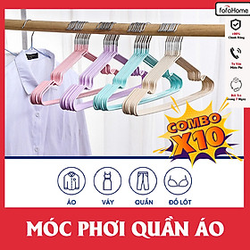 Mua Móc Treo Quần Áo  Mắc Phơi Inox Bọc Nhựa  Chống Trơn  Kích Thước 40cm Người Lớn - Set 10 Chiếc Giao Màu Ngẫu Nhiên