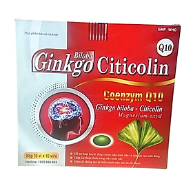 Hoạt huyết dưỡng não GINKGO CITICOLIN 240 – tăng tuần hoàn, đẩy lùi tai biến mạch máu não – Hộp 100 viên - Châu Ngân Pharma