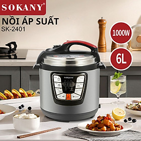 Mua Nồi áp suất điện tử đa năng SOKANY SK-2401 công suất 1000W  dung tích lên đến 6L  nấu ăn nhanh chóng  tiết kiệm thời gian - HÀNG CHÍNH HÃNG
