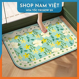 Mua Thảm Chùi Chân 4 Lớp Siêu Thấm Hút  Họa Tiết Floral Bắc Âu - Chính Hãng NAVIVU