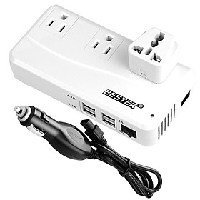 Bộ Biến Áp Cho Xe Hơi Từ 12V Sang 220V BESTEK MRI2013GU 200W Cổng Sạc USB 4.2A - Hàng Chính Hãng