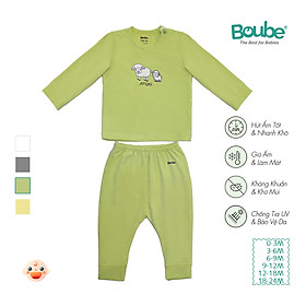 Bộ quần áo dài tay cúc bấm vai cho bé sơ sinh và trẻ nhỏ nhiều màu sắc Boube, Vải Cotton organic thoáng mát - Size 0-24M