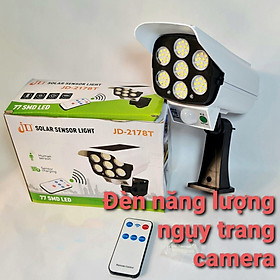 Đèn năng lượng mặt trời 77 Led Dạng Camera Cảm biến chuyển động ban đêm Tặng kèm điều khiển remove