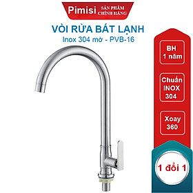 Mua Vòi rửa bát inox 304 Pimisi gắn chậu rửa bát 1 đường nước lạnh đơn cho mọi loại chậu rửa chén phổ biến trong nhà bếp | Hàng chính hãng