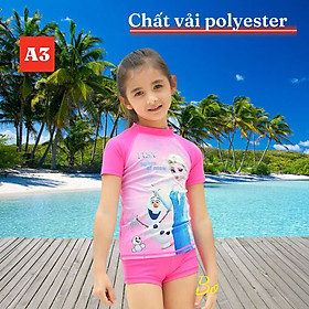 Đồ bơi cho bé gái hình Pony - Elsa từ 10-38kg - độ co giãn cực tốt - Áo tay ngắn quần ngắn