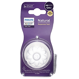 Bộ 2 núm ti Philips Avent cổ rộng size 2 (0 - 1 tháng) - Giao bao bì ngẫu nhiên