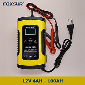 Bộ sạc ắc quy Foxsur 12V 5A FBC1205D tự ngắt khi đầy bảo dưỡng khử sunfat chống ngược cực