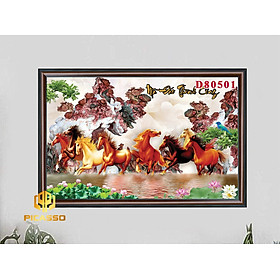 Tranh kính Bát mã tung hoành D602 41 (Được chọn mẫu)