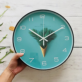 ĐỒNG HỒ TREO TƯỜNG KIM TRÔI - LÁ THÔNG XANH - LOẠI 30CM - KIM TRÔI YÊN LẶNG