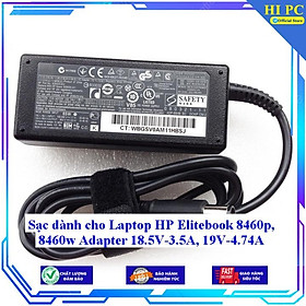 Sạc dành cho Laptop HP Elitebook 8460p 8460w Adapter 18.5V-3.5A 19V-4.74A - Kèm Dây nguồn - Hàng Nhập Khẩu