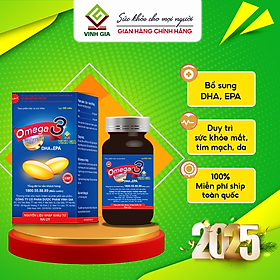 Viên Uống Omega 3 VINH GIA Bổ Sung DHA Và EPA Hỗ Trợ Duy Trì Sức Khỏe Mắt Và Tim Mạch Hộp 100 Viên