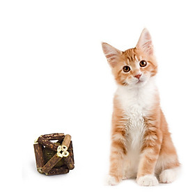 Cat Catnip Ball Toys Natural Silvervine Sticks Catnip Chew Toys Round Rotatable Interactive Ball Toy for Cats and Dogs