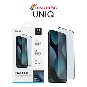 Dán màn hình cường lực Full viền chống tia xanh Uniq Optix Anti-Blue Light Glass iP 13 Series - Hàng chính hãng