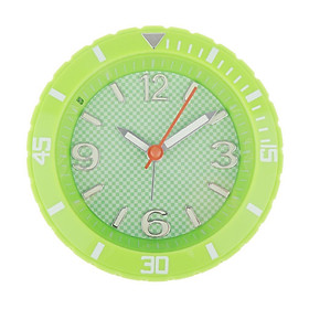 Round Battery Operated Alarm Clock Silent Non Ticking Luminous Pointers