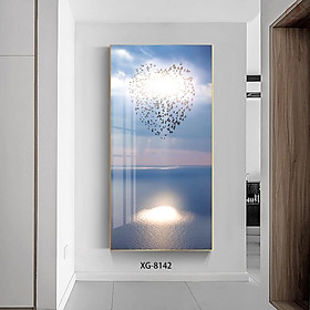 Mua Tranh Đơn Tráng Gương Sang Trọng Treo Tường Hiện Đại - Tranh Đàn Chim Bay Giữa Đại Dương Siêu Đẹp