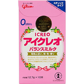 Hộp 10 Gói Sữa Công Thức Glico Icreo Balance Milk Stick Số 0 (12.7g)