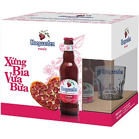 Lốc 6 chai Hoegaarden Rosee Xứng Bia Vừa Bữa (248ml/chai) + 1 ly thủy tinh