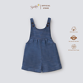 Bộ áo liền quần linen cài nút cho bé - Xanh PANDA OVERALLS - JSL010 - SAOLA KIDS CLOTHING