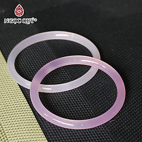 Vòng tay chalcedony hồng bản tròn (bản 6 - 7mm) - Ngọc Quý Gemstones