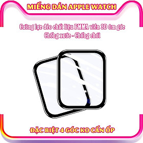 (Đặc biệt 4 góc ko cấn ốp) Miếng dán cường lực dẻo trong & nhám full màn viền cong 3D cho Apple Watch 7/6/5/4/3/2/1 size 38/40/41/42/44/45mm