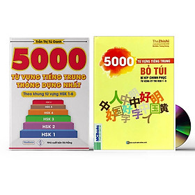 [Download Sách] Sách- Combo 2 sách 5000 từ vựng tiếng Trung thông dụng nhất theo khung HSK từ HSK1 đến HSK6+5000 Từ Vựng Tiếng Trung Bỏ Túi - Bí Kíp Chinh Phục Từ Vựng Kỳ Thi Hsk 1 - 6 kèm ví dụ câu+ DVD tài liệu