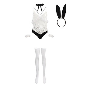 Rabbit Lingerie Halloween Party Cosplay Costume Fancy Bodysuit Set