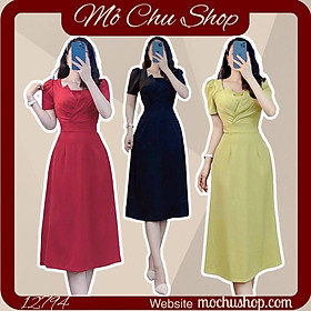 ĐẦM XÒE XẾP LI NGỰC TAY NGẮN 12796