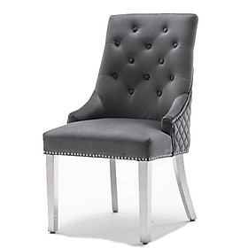 Mua Ghế ăn da màu xám phong cách Châu Âu sang trọng - Ghế bàn ăn gia đình căn hộ chung cư decor phòng ăn  nhà hàng đẹp