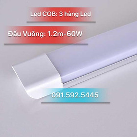 Mua Đèn Tuýt Led Bán Nguyệt 1.2m Đầu Vuông 60W(Đủ Công Suất) Siêu Sáng. Chuẩn 3 Hàng Led