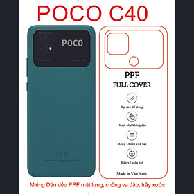 Miếng Dán Dẻo PPF mặt lưng dành cho POCO C40 bảo vệ máy tránh va đập trầy xước