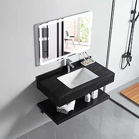 Mua Tủ Lavabo mặt đá 2 tầng chống trầy Juno Sofa  80 x 50 cm Gương led cùng cỡ 80 x 50 cm