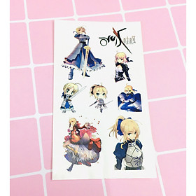 Set 5 Bảng hình xăm Fate/stay night Sticker Tattoo