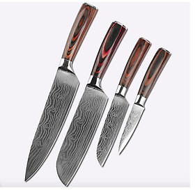 Mua Bộ dao Damascus 4 chiếc chuẩn đầu bếp