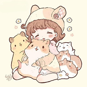 Mua Bộ tranh đính đá 5D tự làm họa tiết hình chuột hamster 30*30cm